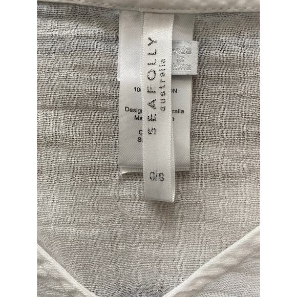 Sea Folly Australia Women's OS White Tassel Gauzy Swim Cover-Up - Picture 4 of 6